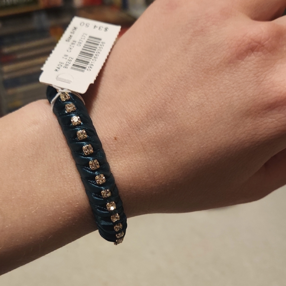 J Crew green and gold bracelet